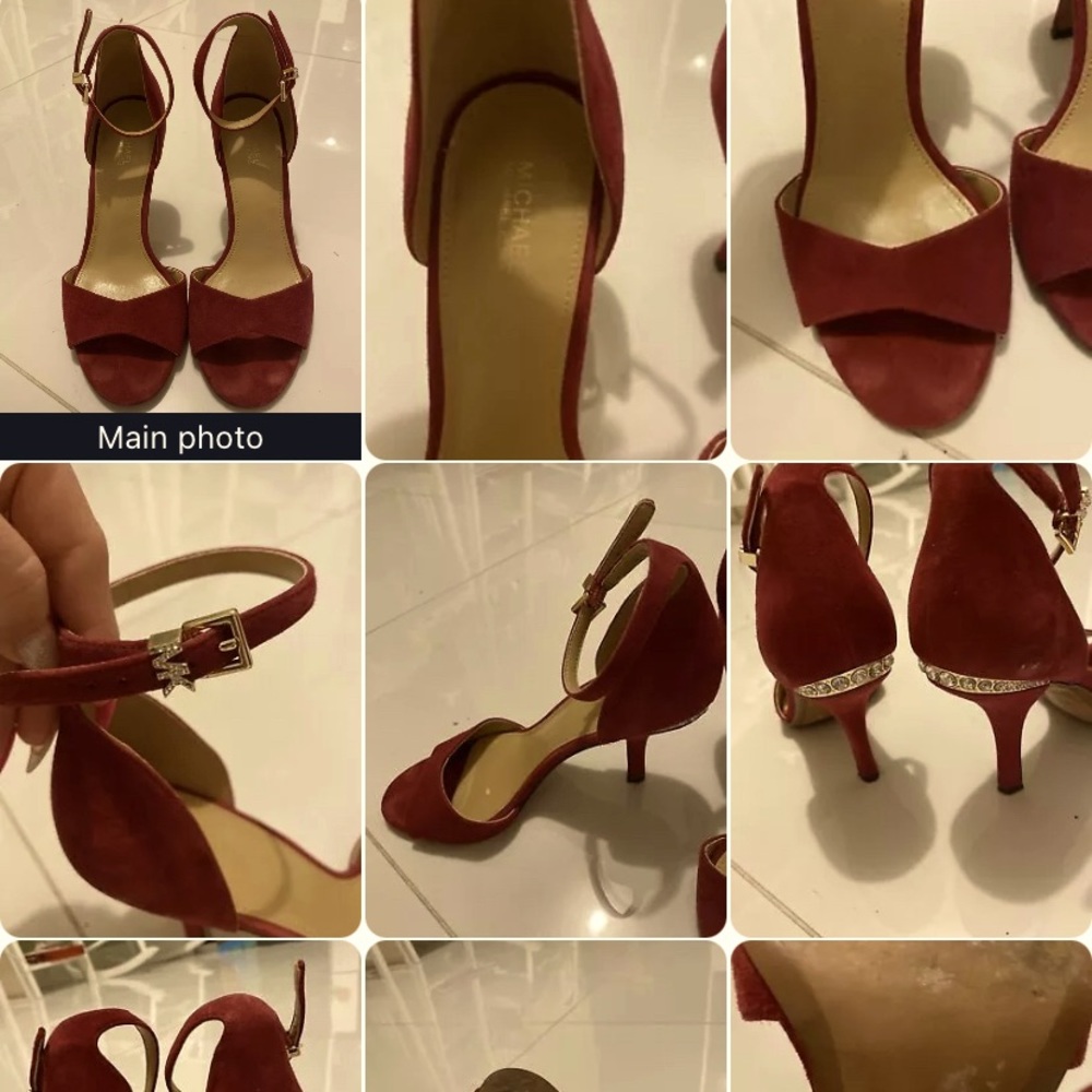 Michael kors heels deep red size 7 women
